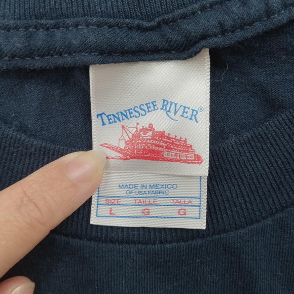 Tennessee River Shirt Mens Large Navy Graphic Florida Sailboat Cotton Beach Tee - Picture 2 of 7